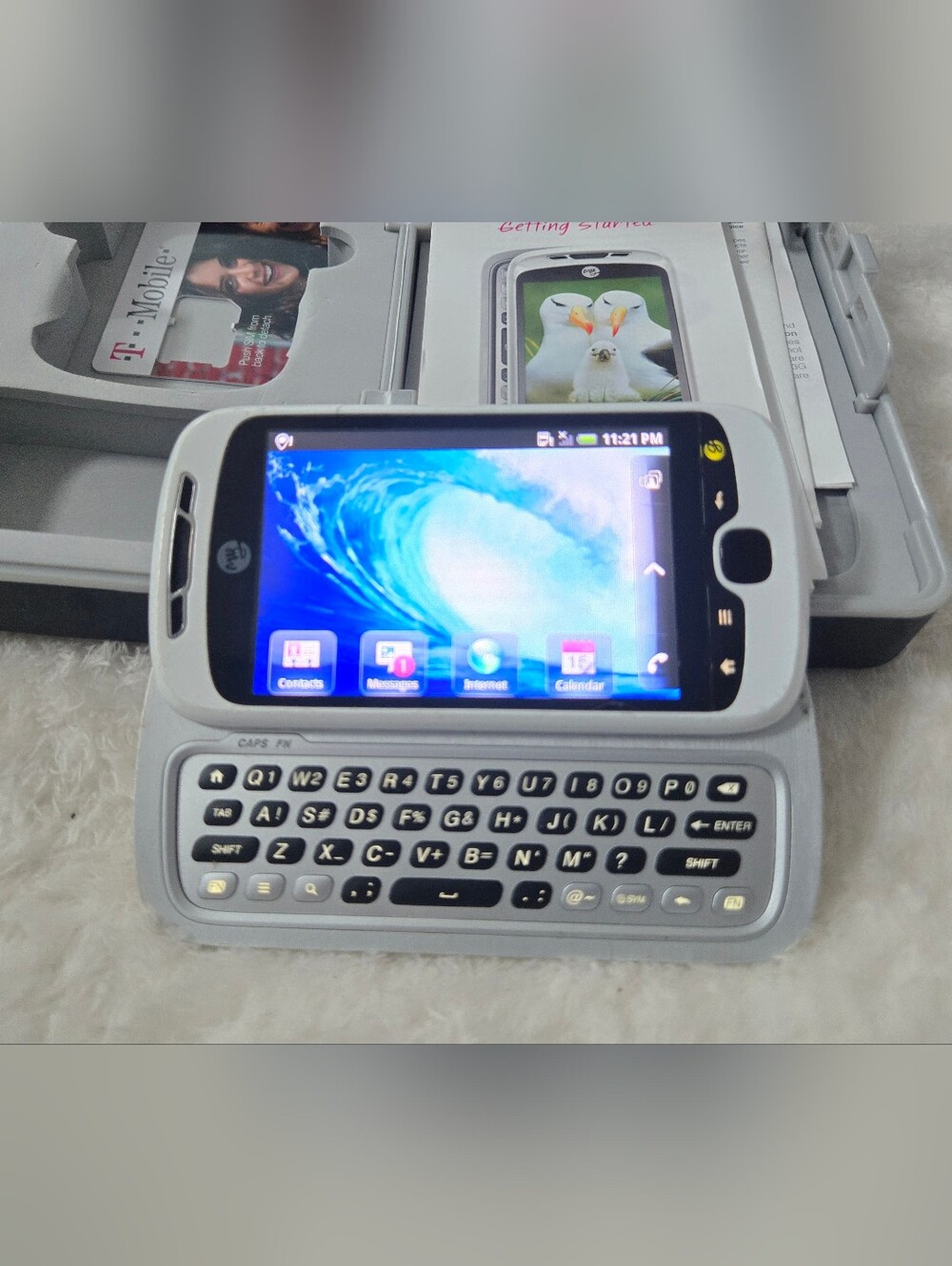 White Slide-Out MY TOUCH TMobile Phone